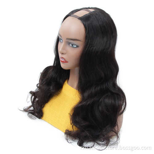 ISEE HAIR Factory Direct New Arrival Wholesale Kinky Curly Clip In Hair Human Cambodian With Front U Part Lace Wig